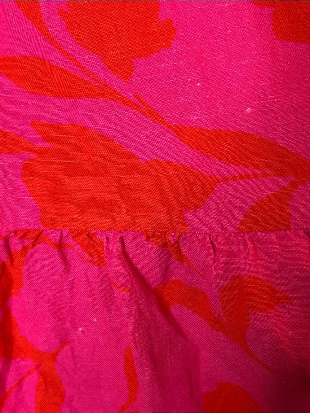 kate Spade x Target Classic Rose Linen Long Sleeve Maxi Dress Pink/Red Sz XL.